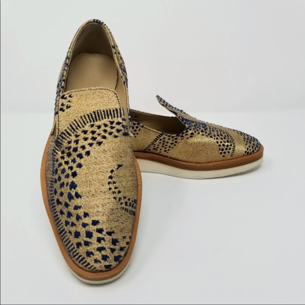 Free People Snake Eyes Loafe Gold Platform Shoe Women's Size 36 fits Sz … - Picture 2 of 14